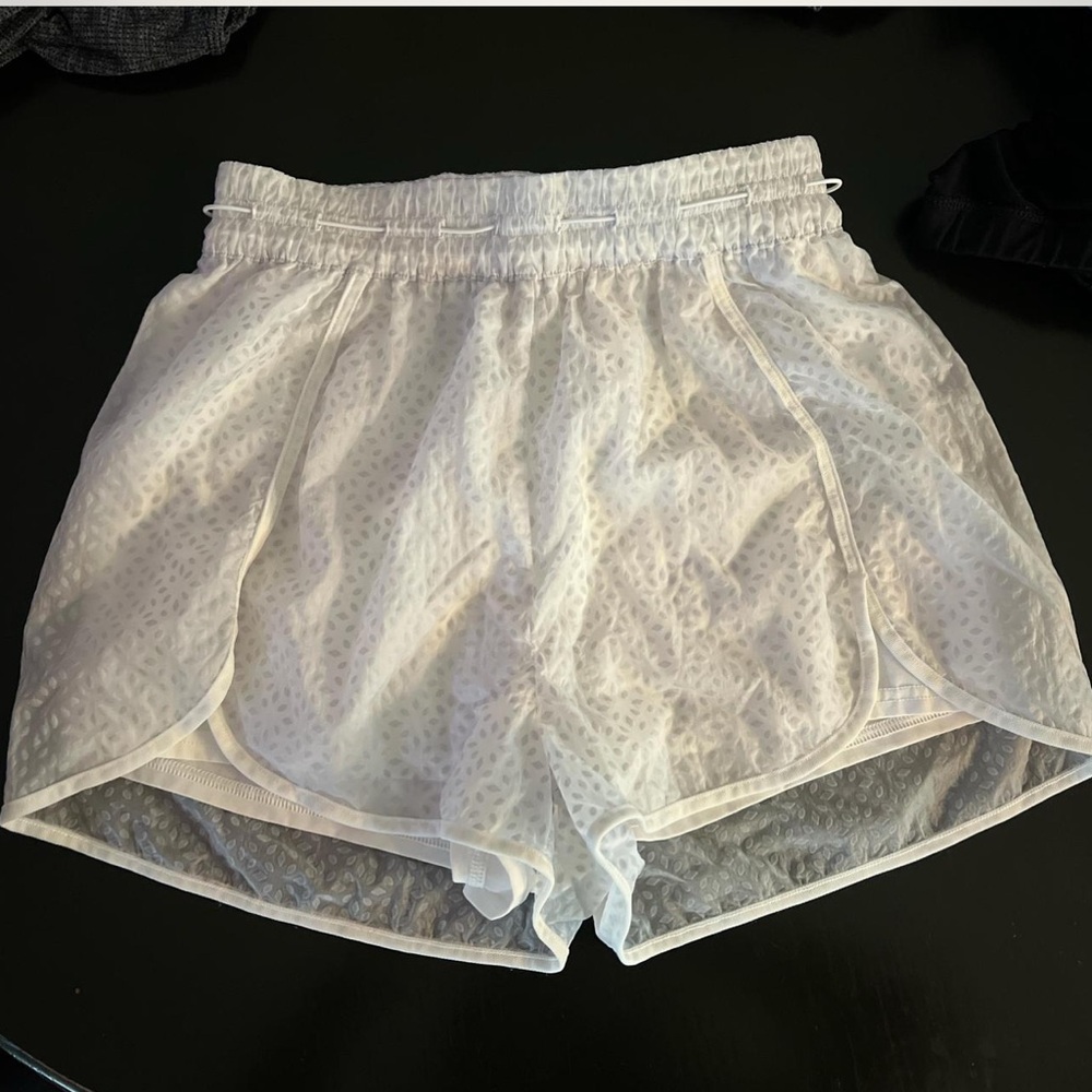 Lululemon | Find Your Flock | White Athletic Shorts Lightweight Moisture-Wicking